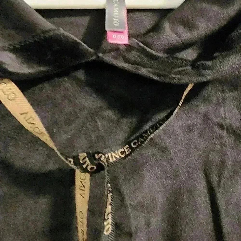 Vince Camuto Velour Hoodie Pullover with handwarmer Pockets XL - Picture 5 of 7
